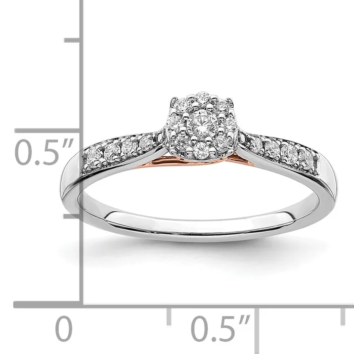 Rings Goldia 14k Twotone Two Tone Rose and White Gold 15 Ct Lab Grown Diamond VSSI G Petite Engagement Ring