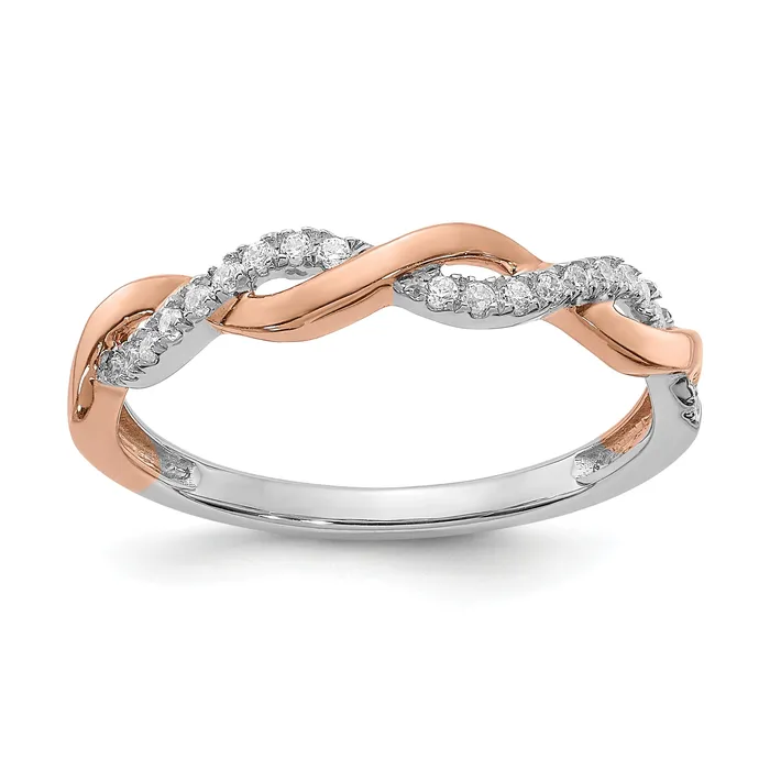 Rings Goldia 14k Twotone Two Tone Rose and White Gold 18 Ct Lab Grown Diamond VSSI G Wedding Band Ring Rings Goldia 14k Twotone Two Tone Rose and White Gold 18 Ct Lab Grown Diamond VSSI G Wedding Band Ring