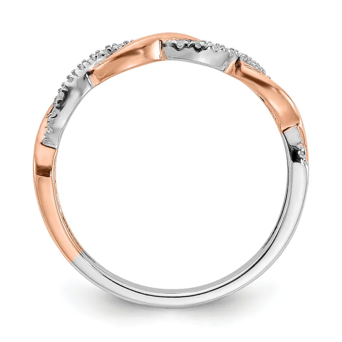 Rings Goldia 14k Twotone Two Tone Rose and White Gold 18 Ct Lab Grown Diamond VSSI G Wedding Band Ring