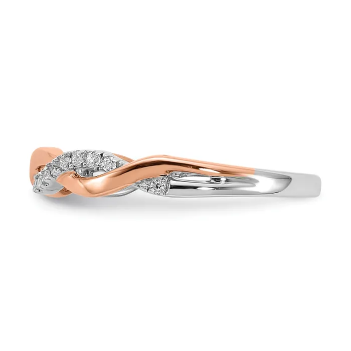 Rings Goldia 14k Twotone Two Tone Rose and White Gold 18 Ct Lab Grown Diamond VSSI G Wedding Band Ring