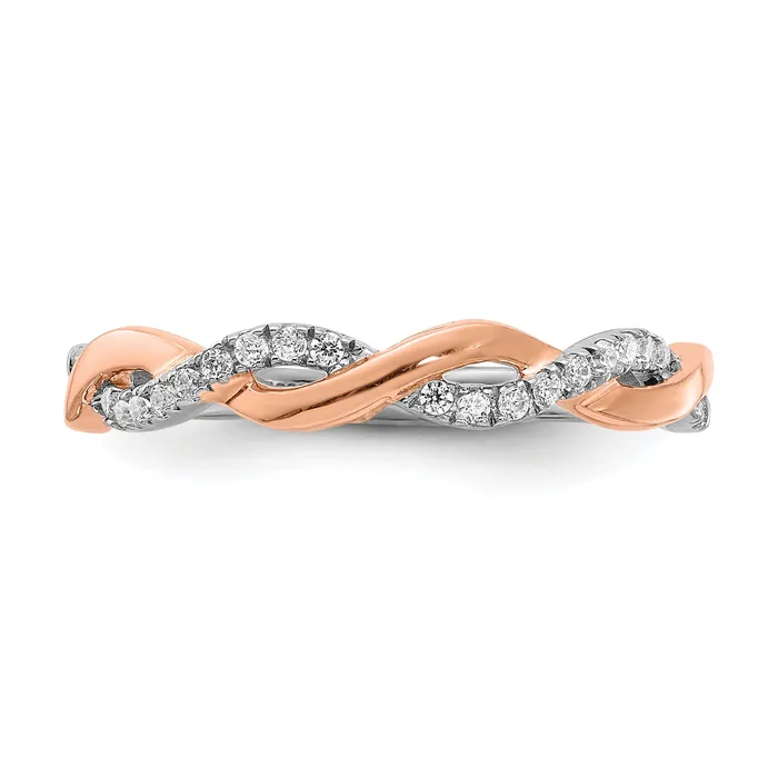 Rings Goldia 14k Twotone Two Tone Rose and White Gold 18 Ct Lab Grown Diamond VSSI G Wedding Band Ring