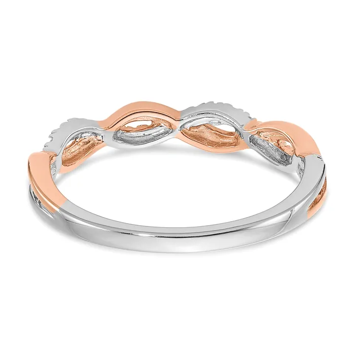 Rings Goldia 14k Twotone Two Tone Rose and White Gold 18 Ct Lab Grown Diamond VSSI G Wedding Band Ring