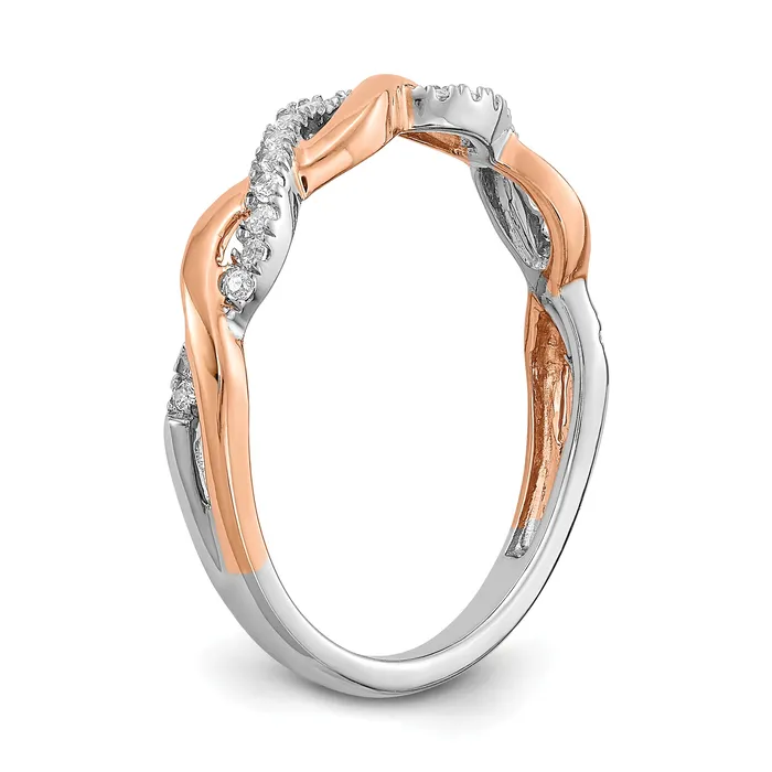 Rings Goldia 14k Twotone Two Tone Rose and White Gold 18 Ct Lab Grown Diamond VSSI G Wedding Band Ring