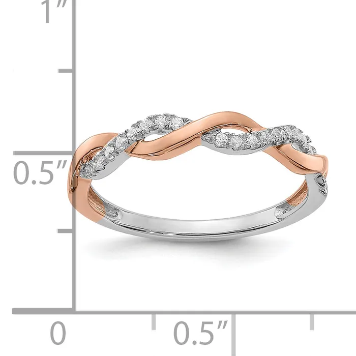 Rings Goldia 14k Twotone Two Tone Rose and White Gold 18 Ct Lab Grown Diamond VSSI G Wedding Band Ring