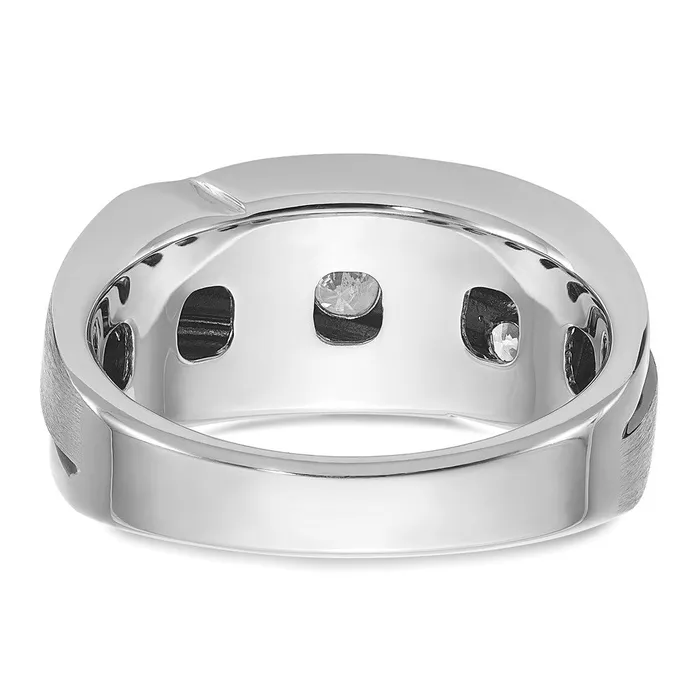 Rings Goldia 14k White Gold with Black Rhodium Mens Satin 1 carat Diamond Complete Ring