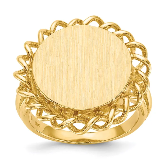 Rings Goldia 14K Yellow Gold 145x150mm Open Back Signet Ring