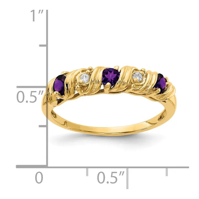 Rings Goldia 14K Yellow Gold 275mm Amethyst A Real Diamond ring