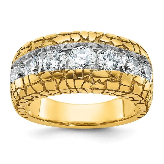 Rings Goldia 14k Yellow Gold Mens 2 carat Diamond Nugget Complete Ring