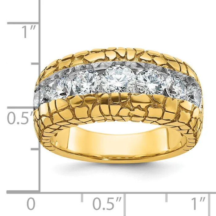 Rings Goldia 14k Yellow Gold Mens 2 carat Diamond Nugget Complete Ring