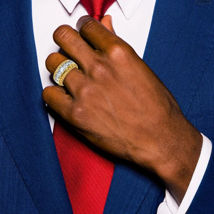 Rings Goldia 14k Yellow Gold Mens 2 carat Diamond Nugget Complete Ring