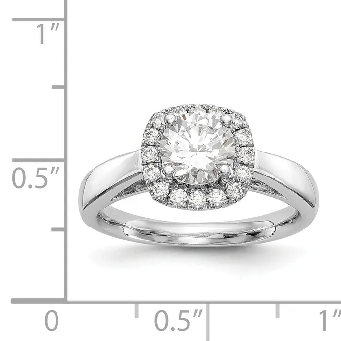 Rings Goldiacom 14k White Gold Round Halo Simulated Diamond Engagement Ring Rings Goldiacom 14k White Gold Round Halo Simulated Diamond Engagement Ring