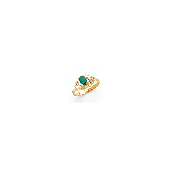 Rings Goldiacom 14K Yellow Gold 6x4mm Oval Mount St Helens AA Real Diamond ring
