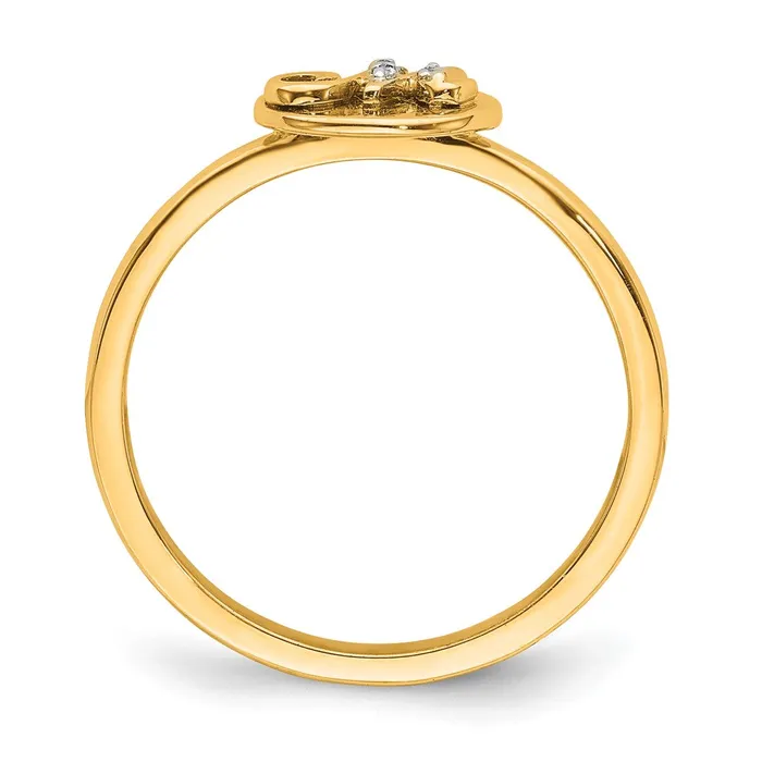 Rings Goldiacom 14k Yellow Gold Real Diamond Initial M Ring
