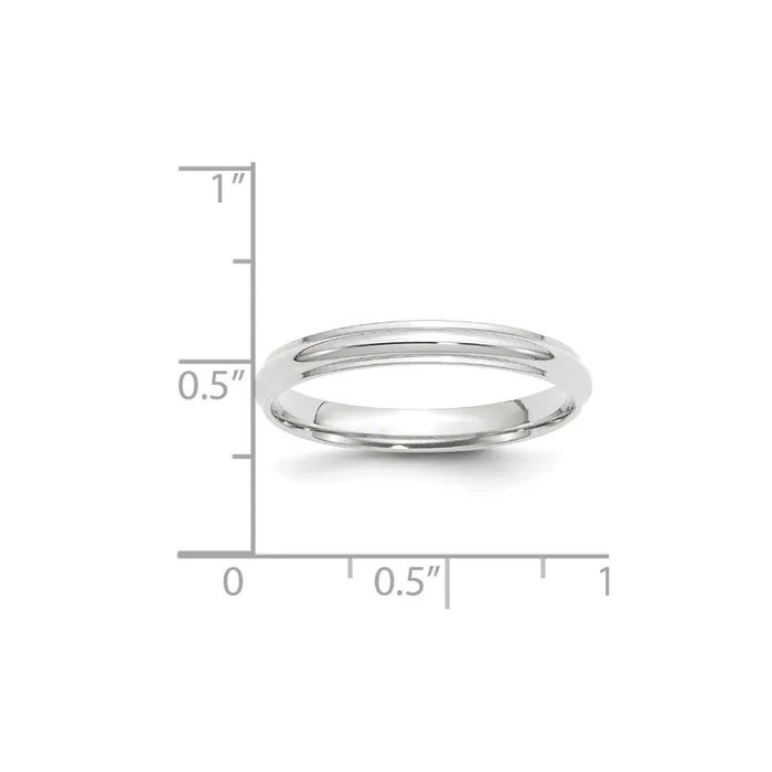 Rings Goldia Solid 10K White Gold 3mm Half Round with Edge MensWomens Wedding Band Ring Size 95 Rings Goldia Solid 10K White Gold 3mm Half Round with Edge MensWomens Wedding Band Ring Size 95