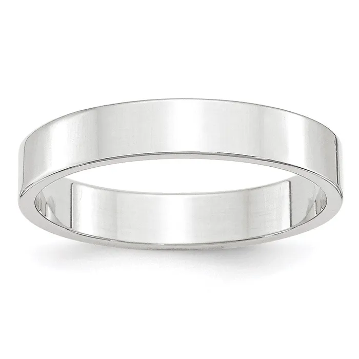 Rings Goldia Solid 10K White Gold 4mm Light Weight Flat MensWomens Wedding Band Ring Size 6