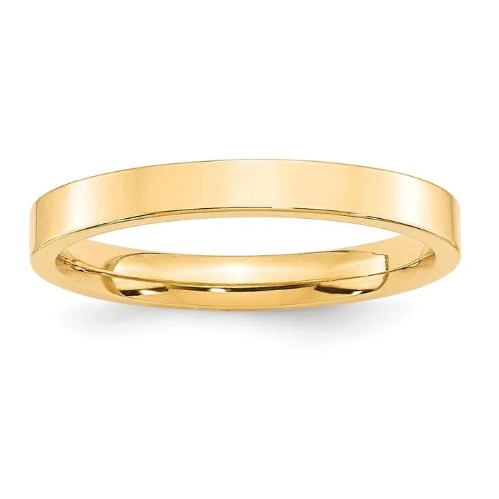 Rings Goldia Solid 10K Yellow Gold 3mm Standard Flat Comfort Fit MensWomens Wedding Band Ring Size 115