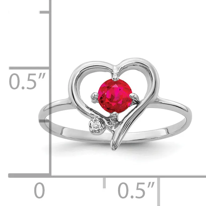 Rings Goldia Solid 14k White Gold 4mm Simulated Ruby AAA CZ Ring