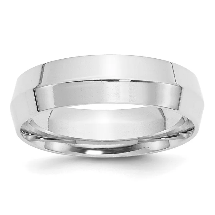 Rings Goldia Solid 14K White Gold 6mm Knife Edge Comfort Fit MensWomens Wedding Band Ring Size 9
