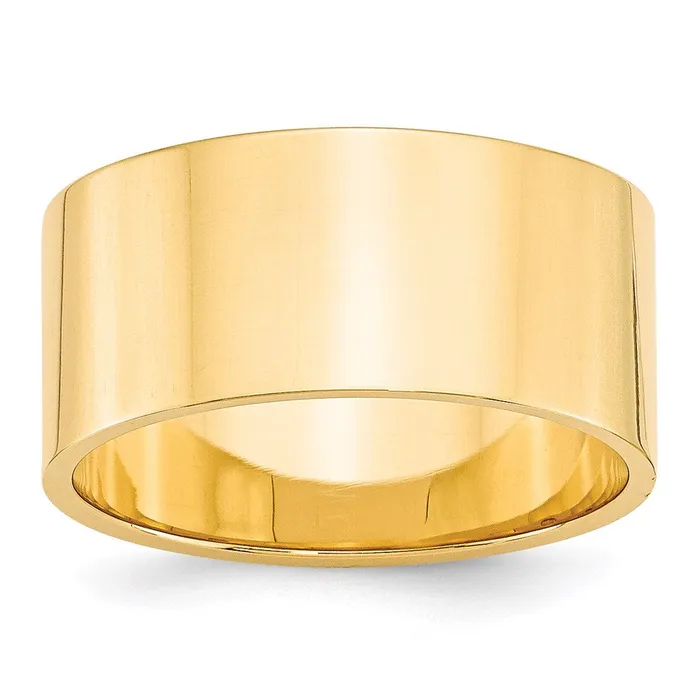 Rings Goldia Solid 14K Yellow Gold 10mm Light Weight Flat MensWomens Wedding Band Ring Size 10 Rings Goldia Solid 14K Yellow Gold 10mm Light Weight Flat MensWomens Wedding Band Ring Size 10