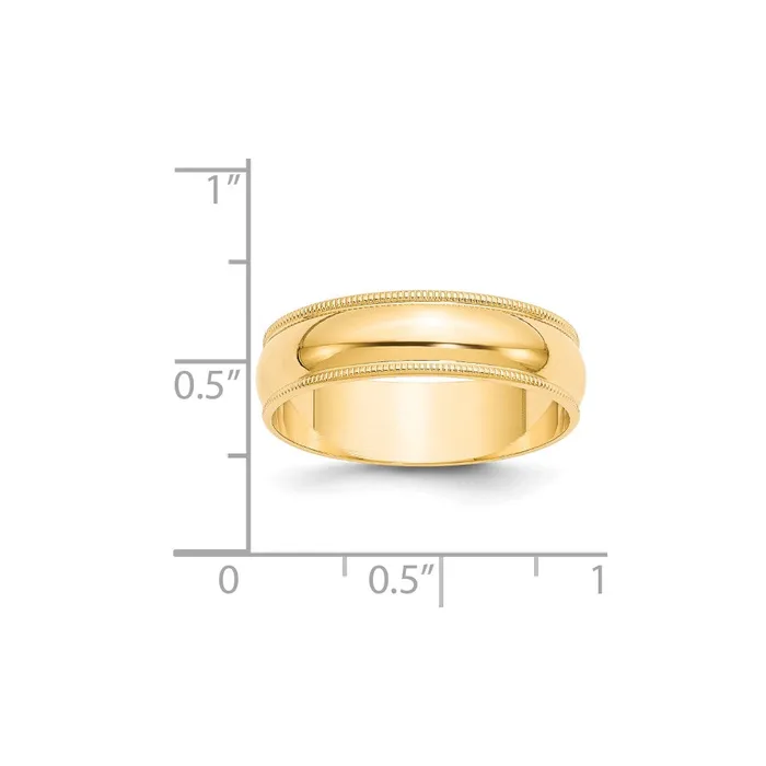 Rings Goldia Solid 14K Yellow Gold 6mm Light Weight Milgrain Half Round MensWomens Wedding Band Ring Size 12 Rings Goldia Solid 14K Yellow Gold 6mm Light Weight Milgrain Half Round MensWomens Wedding Band Ring Size 12