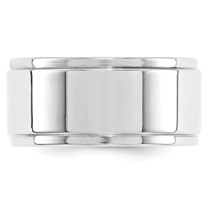 Rings Goldia Solid 18K White Gold 10mm Flat with Step Edge MensWomens Wedding Band Ring Size 14 Rings Goldia Solid 18K White Gold 10mm Flat with Step Edge MensWomens Wedding Band Ring Size 14