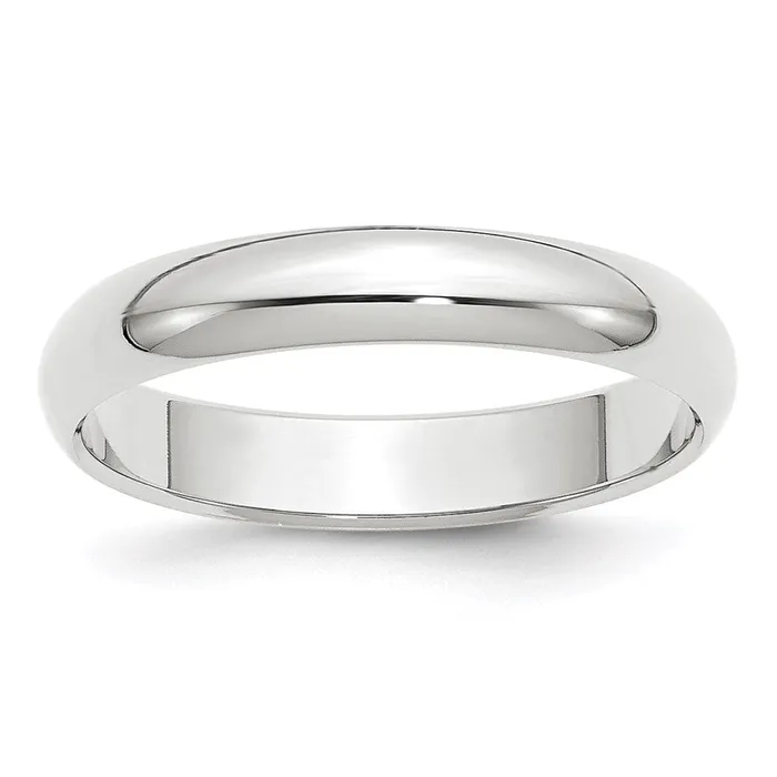 Rings Goldia Solid 18K White Gold 4mm Half Round MensWomens Wedding Band Ring Size 13