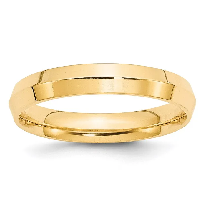 Rings Goldia Solid 18K Yellow Gold 4mm Knife Edge Comfort Fit MensWomens Wedding Band Ring Size 4