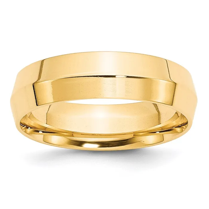 Rings Goldia Solid 18K Yellow Gold 6mm Knife Edge Comfort Fit MensWomens Wedding Band Ring Size 8