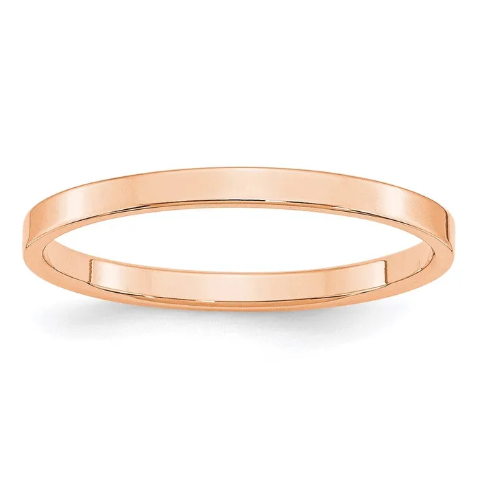 Rings Goldia Solid 18K Yellow Gold Rose Gold 2mm Light Weight Flat MensWomens Wedding Band Ring Size 14