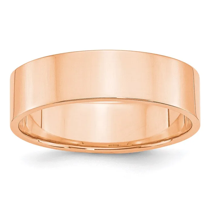 Rings Goldia Solid 18K Yellow Gold Rose Gold 6mm Light Weight Flat MensWomens Wedding Band Ring Size 11