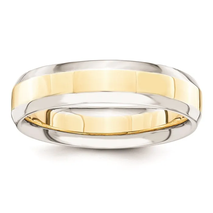 Rings Goldia Solid 18K Yellow Gold TwoTone 5mm Domed Size 6 Wedding MensWomens Wedding Band Ring