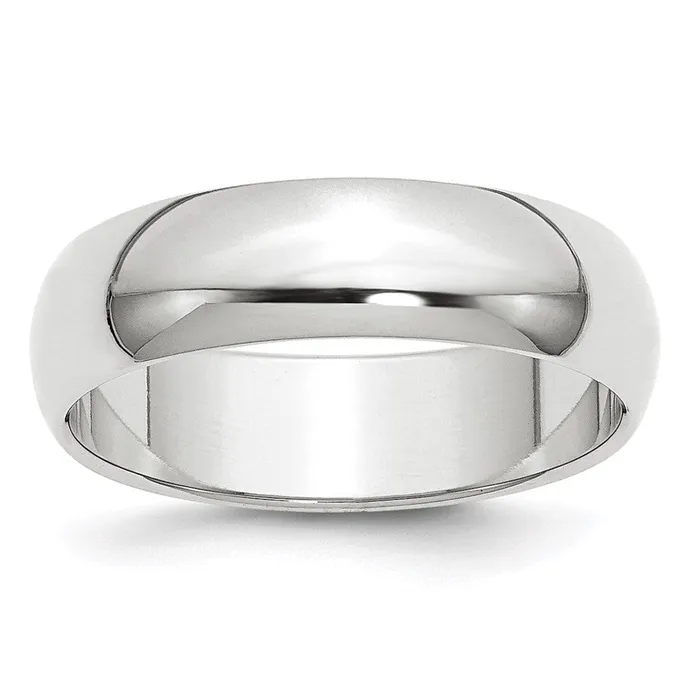 Rings Goldia Solid 18K Yellow Gold White Gold 6mm HalfRound MensWomens Wedding Band Ring Size 105