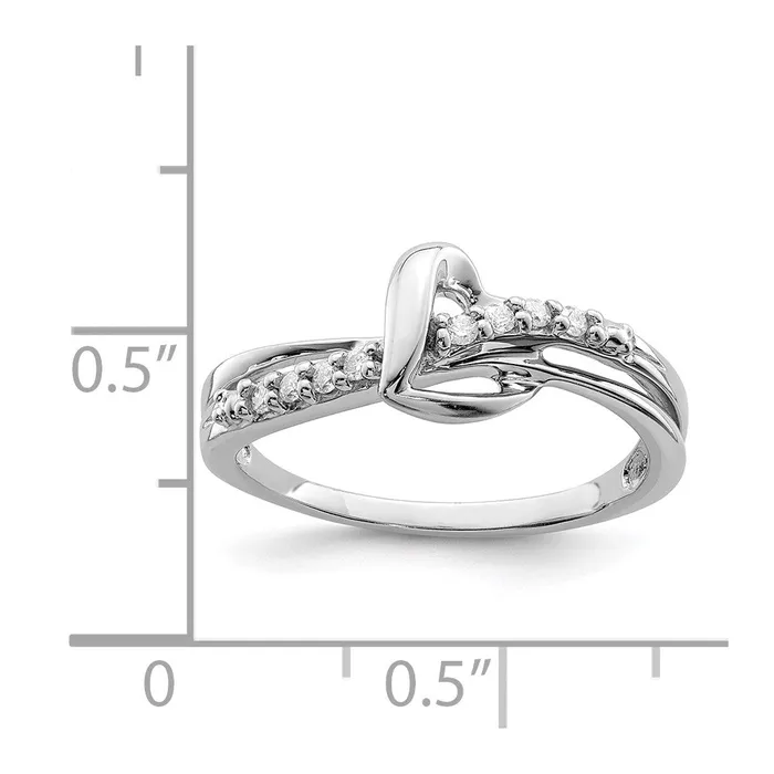 Rings Goldia Sterling Silver Rhodium Plated Diamond Heart Ring
