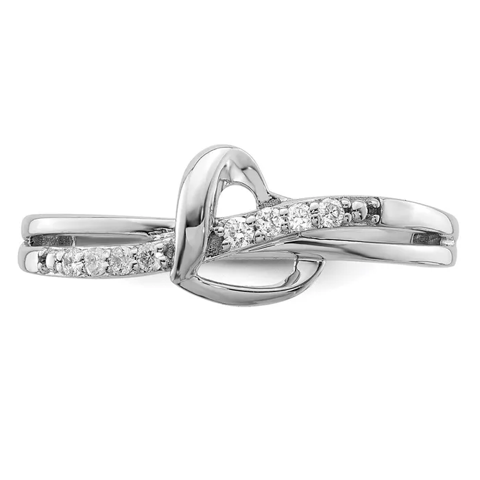 Rings Goldia Sterling Silver Rhodium Plated Diamond Heart Ring
