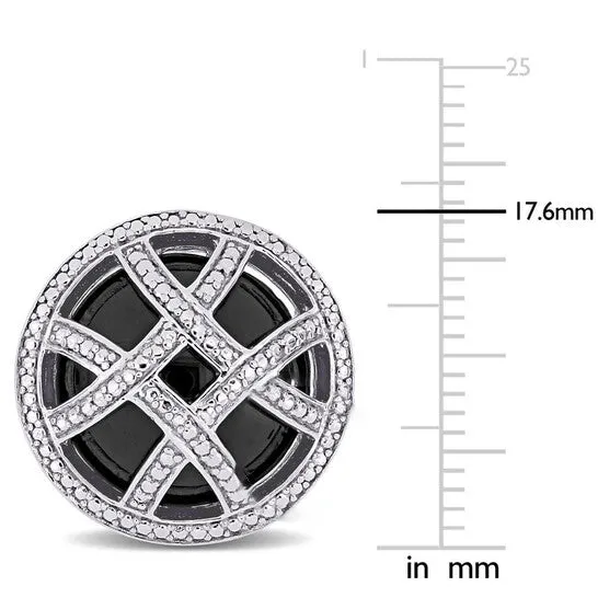 Rings JMS always Original AMOUR 17 CT TGW Black Onyx Cufflink In Sterling Silver Rings JMS always Original AMOUR 17 CT TGW Black Onyx Cufflink In Sterling Silver