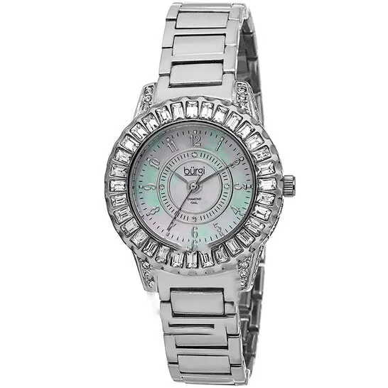 Rings JMS always Original Burgi SilverTone Brass Mother of Pearl Dial Diamond Ladies Watch BUR095SS Rings JMS always Original Burgi SilverTone Brass Mother of Pearl Dial Diamond Ladies Watch BUR095SS