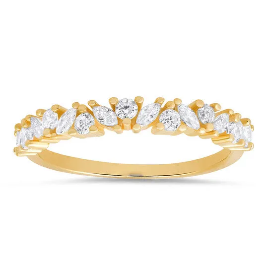 Rings JMS always Original Kylie Harper 14k Yellow Gold Over Silver Marquisecut CZ Band Ring Rings JMS always Original Kylie Harper 14k Yellow Gold Over Silver Marquisecut CZ Band Ring