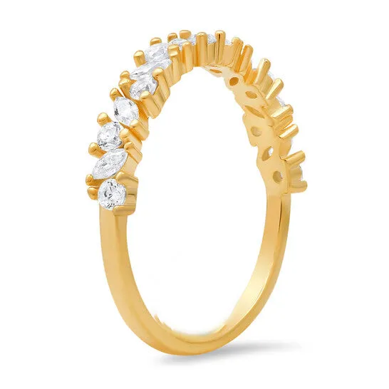 Rings JMS always Original Kylie Harper 14k Yellow Gold Over Silver Marquisecut CZ Band Ring Rings JMS always Original Kylie Harper 14k Yellow Gold Over Silver Marquisecut CZ Band Ring