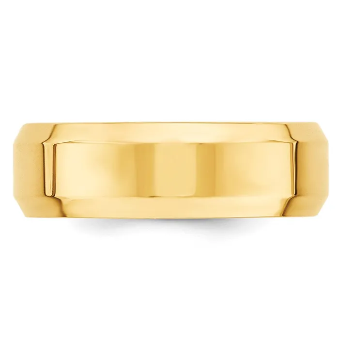 Rings Solid 10K Yellow Gold 7mm Bevel Edge Comfort Fit MensWomens Wedding Band Ring Size 6 Goldia Rings Solid 10K Yellow Gold 7mm Bevel Edge Comfort Fit MensWomens Wedding Band Ring Size 6 Goldia