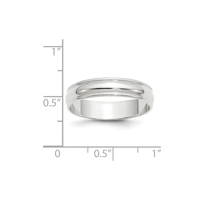 Rings Solid 14K White Gold 5mm Light Weight Milgrain Half Round MensWomens Wedding Band Ring Size 4 Goldia Rings Solid 14K White Gold 5mm Light Weight Milgrain Half Round MensWomens Wedding Band Ring Size 4 Goldia