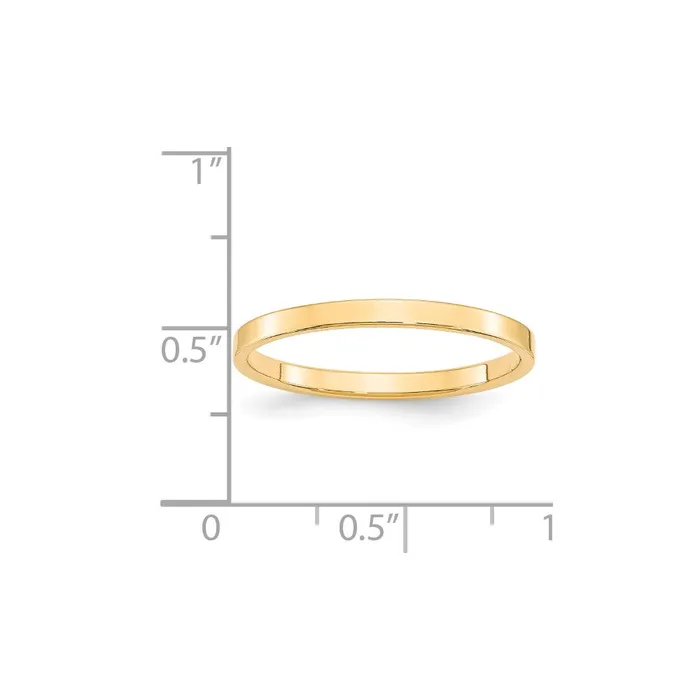 Rings Solid 14K Yellow Gold 2mm Light Weight Flat MensWomens Wedding Band Ring Size 6 Goldia Rings Solid 14K Yellow Gold 2mm Light Weight Flat MensWomens Wedding Band Ring Size 6 Goldia