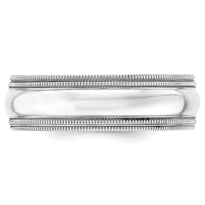 Rings Solid 18K White Gold 7mm Double Milgrain Comfort Fit MensWomens Wedding Band Ring Size 45 Goldia Rings Solid 18K White Gold 7mm Double Milgrain Comfort Fit MensWomens Wedding Band Ring Size 45 Goldia
