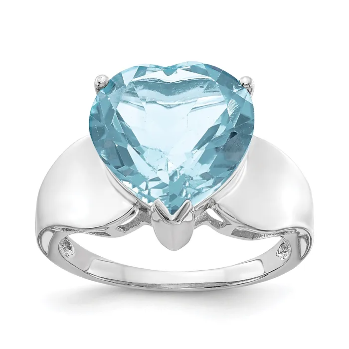 Rings Sterling Silver Rhodium Sky Blue Topaz Gemstone Birthstone Ring Fine Jewelry Gift for Her Goldia