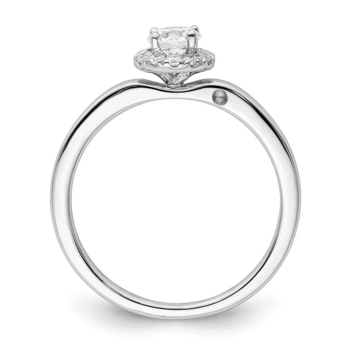 Rings Two Promises 14k White Gold 12 Ct Lab Grown Diamond VSSI G Petite Halo Engagement Ring Goldia