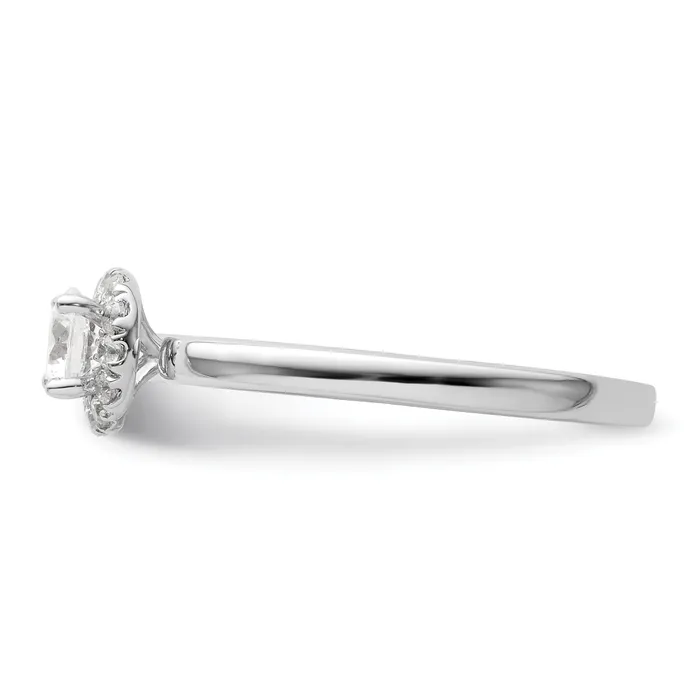 Rings Two Promises 14k White Gold 12 Ct Lab Grown Diamond VSSI G Petite Halo Engagement Ring Goldia
