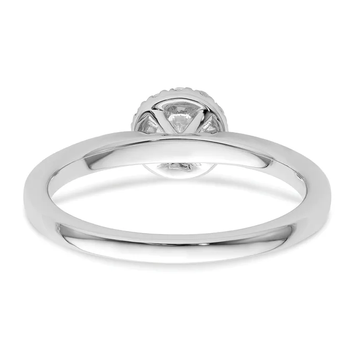 Rings Two Promises 14k White Gold 12 Ct Lab Grown Diamond VSSI G Petite Halo Engagement Ring Goldia