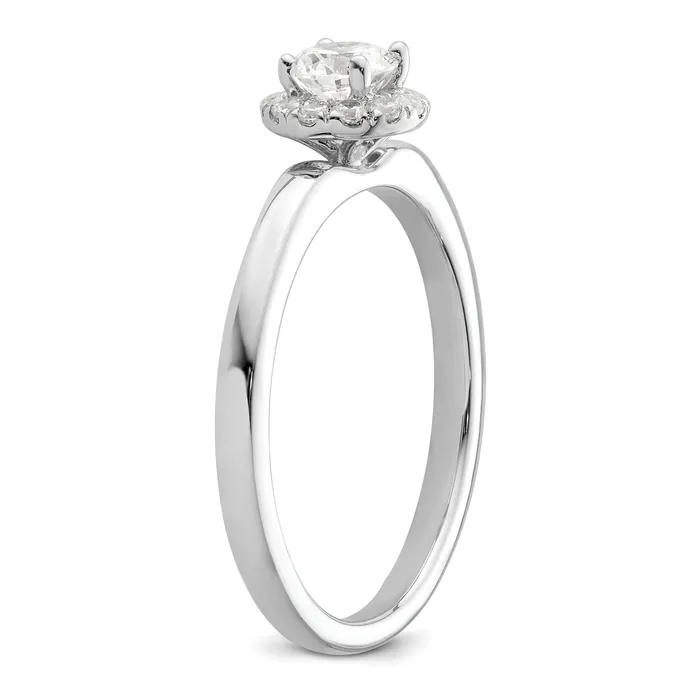 Rings Two Promises 14k White Gold 12 Ct Lab Grown Diamond VSSI G Petite Halo Engagement Ring Goldia