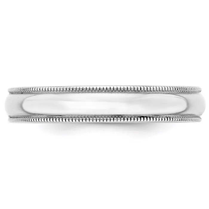 Solid 10K White Gold 4mm Light Weight Milgrain Half Round MensWomens Wedding Band Ring Size 14 Goldia Rings Solid 10K White Gold 4mm Light Weight Milgrain Half Round MensWomens Wedding Band Ring Size 14 Goldia Rings