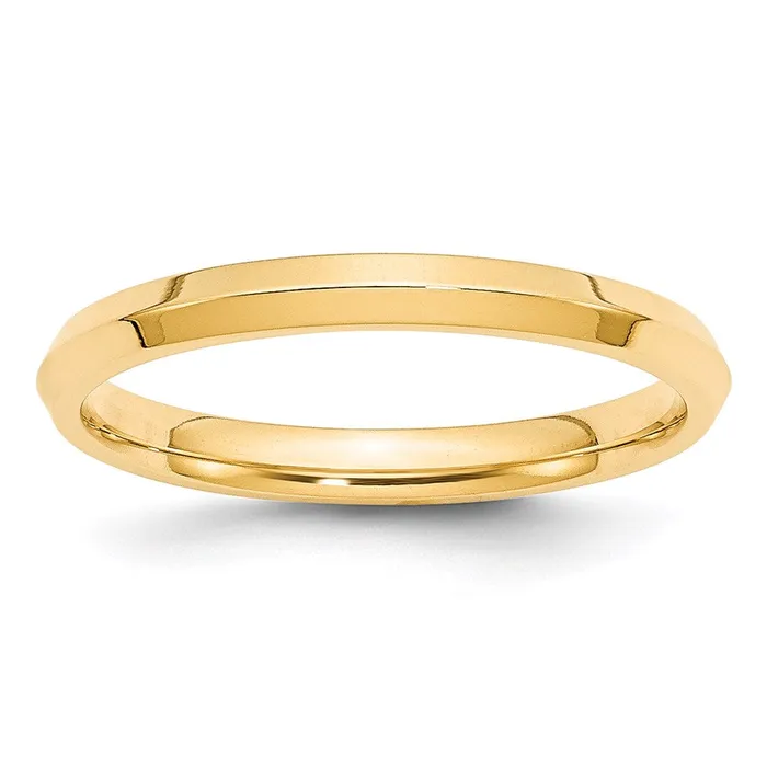 Solid 10K Yellow Gold 25mm Knife Edge Comfort Fit MensWomens Wedding Band Ring Size 95 Goldia Rings