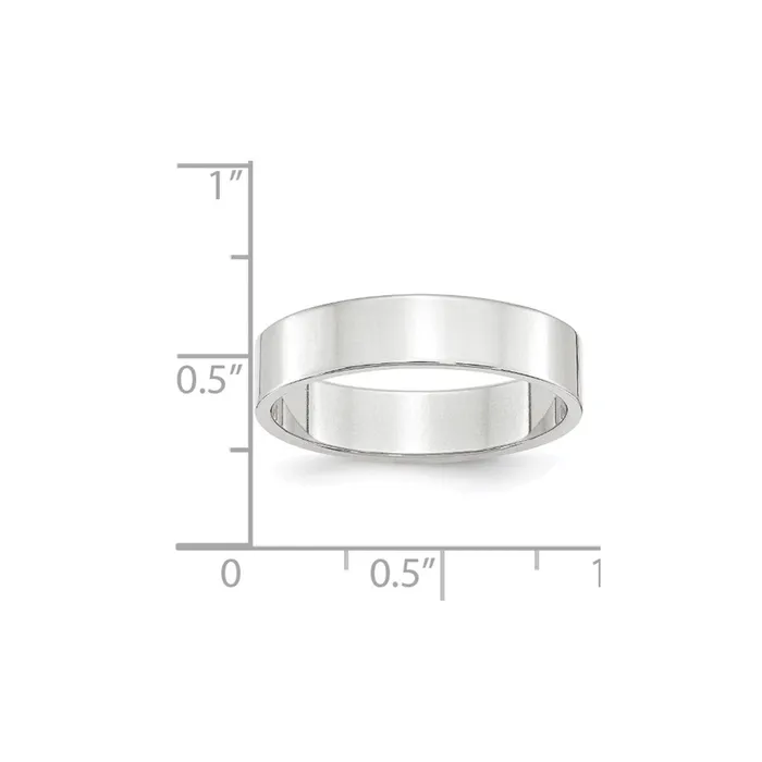 Solid 14K White Gold 5mm Light Weight Flat MensWomens Wedding Band Ring Size 4 Goldia Rings Solid 14K White Gold 5mm Light Weight Flat MensWomens Wedding Band Ring Size 4 Goldia Rings
